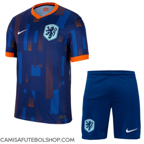 Camisa de time de futebol Holanda Replicas 2º Equipamento Infantil Europeu 2024 Manga Curta (+ Calças curtas)